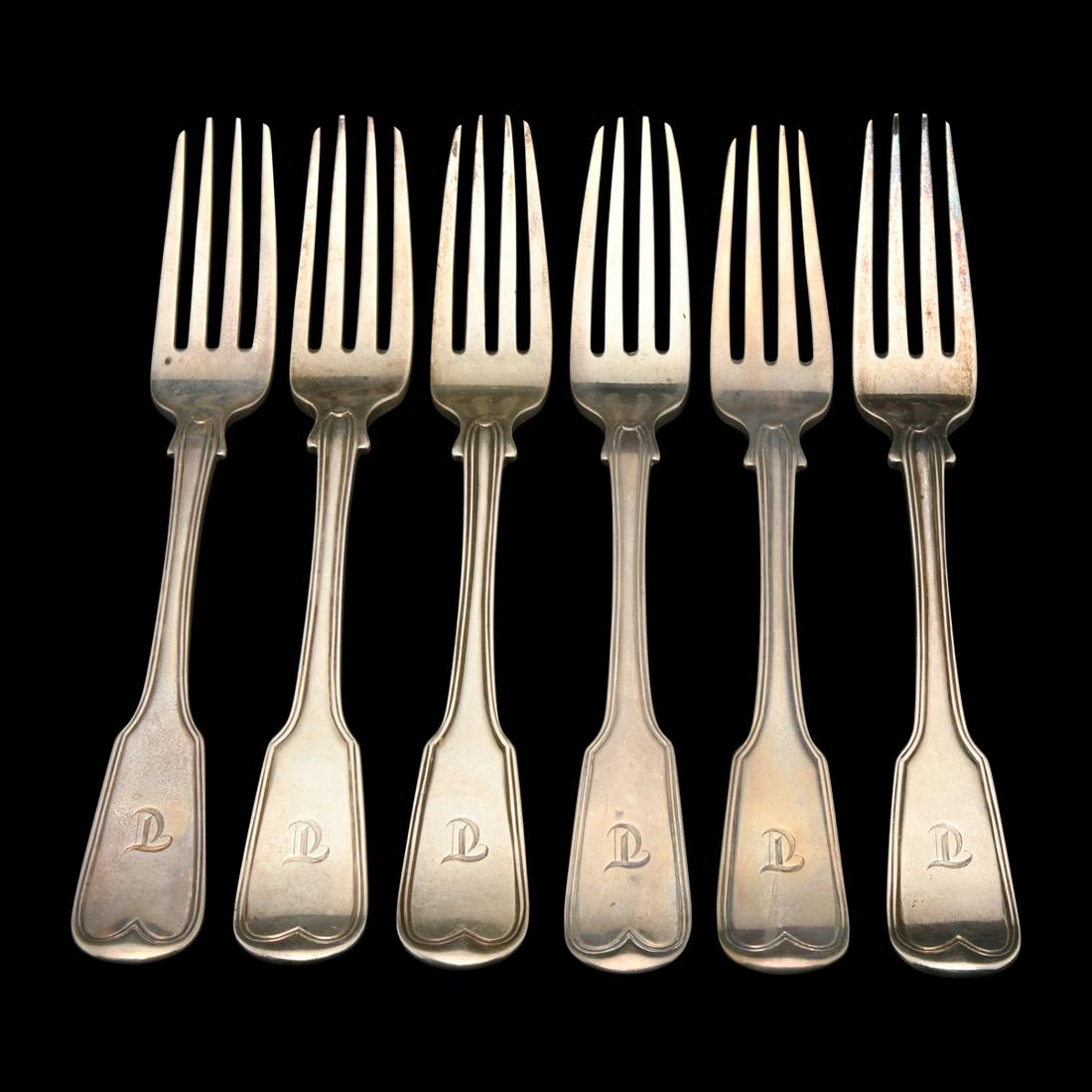 Set of Scottish Glasgow Aitken Sterling Silver Forks. (1 of 2)