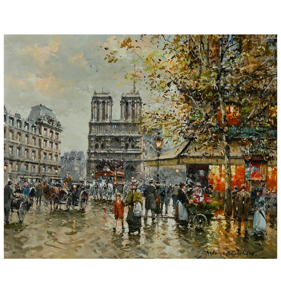 Antoine Blanchard ''Notre Dame, Place St. Michel'' (1 of 3)