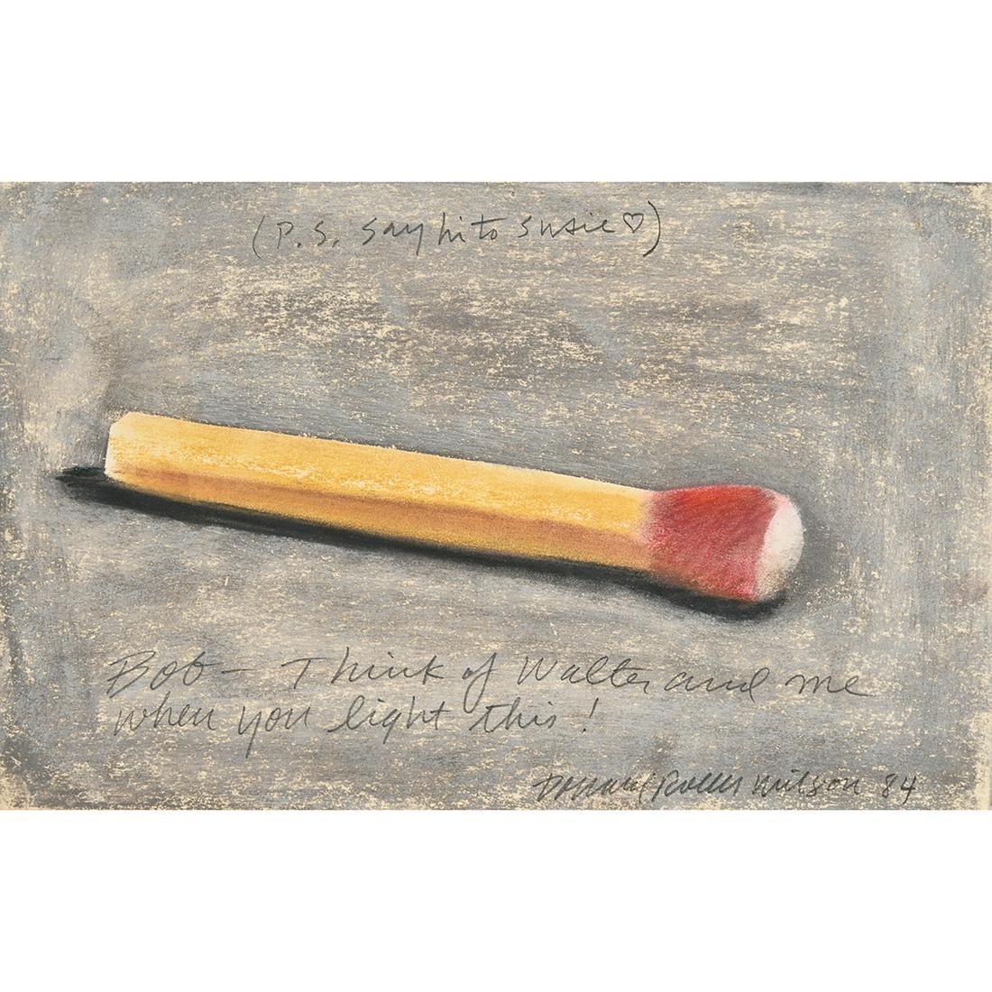 Donald Roller Wilson, Match, oil on paper (1 of 2)