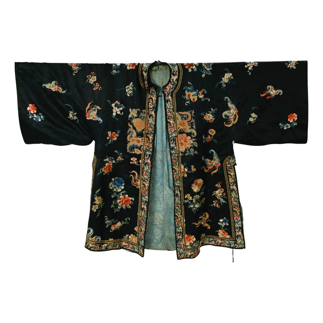 A Chinese Midnight Blue Ground Lady's Informal Robe (1 of 3)