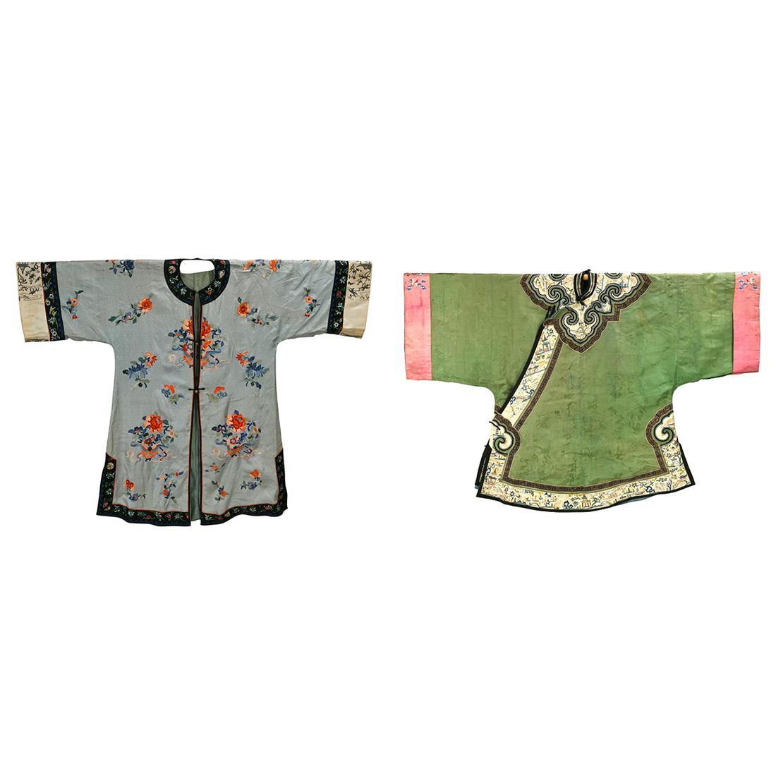 Two Chinese Silk Embroidered Lady's Informal Robe (1 of 8)