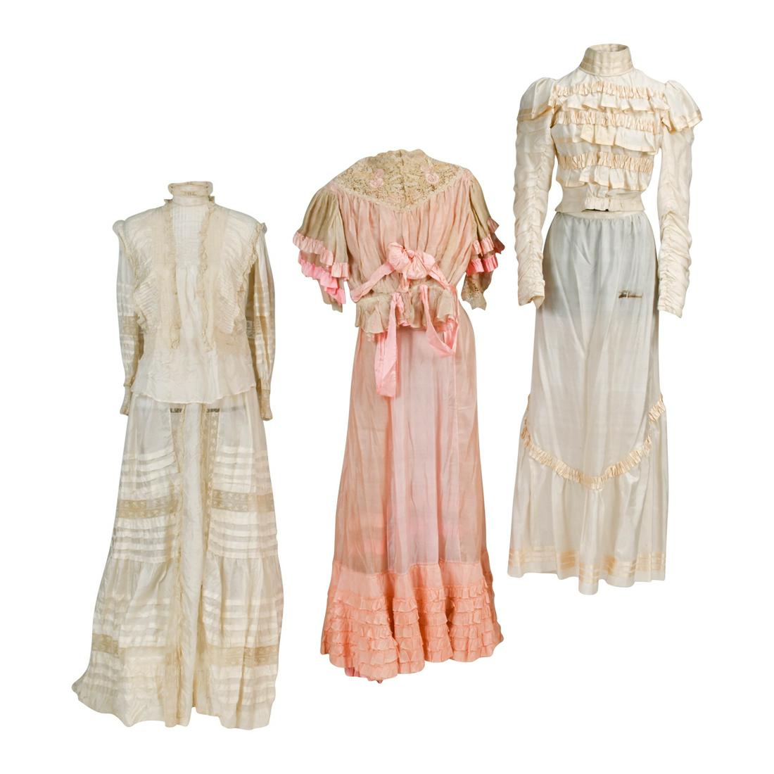 Three Ladies' Silk Dress Ensembles Circa 1900. (1 of 2)