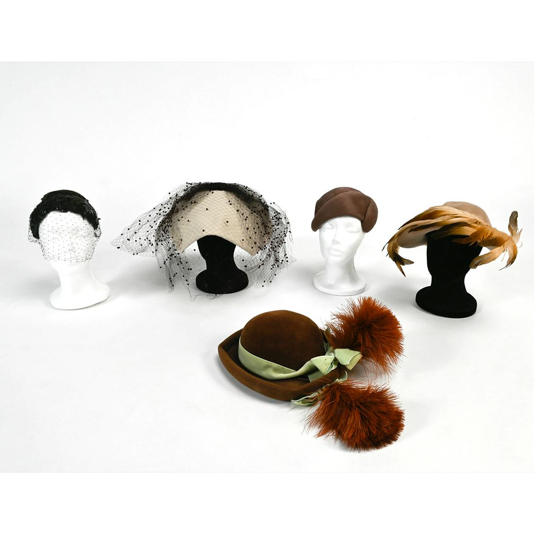 Five Lilly Dache 1940s - 1960s Hats. (1 of 4)