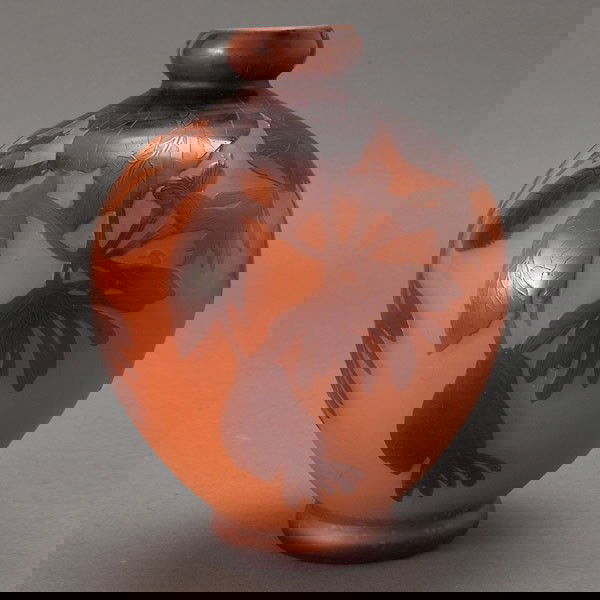 Nancy Cameo Glass Vase with Orange Fuschia: Daum Nancy Cameo Glass Vase with Orange Fuschia {Height 7 1/2 inches}