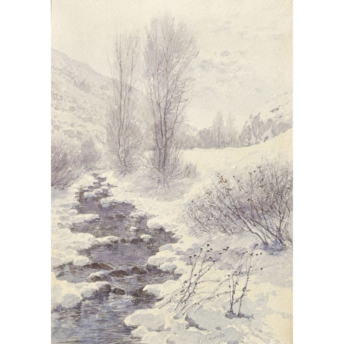 James Taylor Harwood, Utah Snowscape, Watercolor (1 of 3)