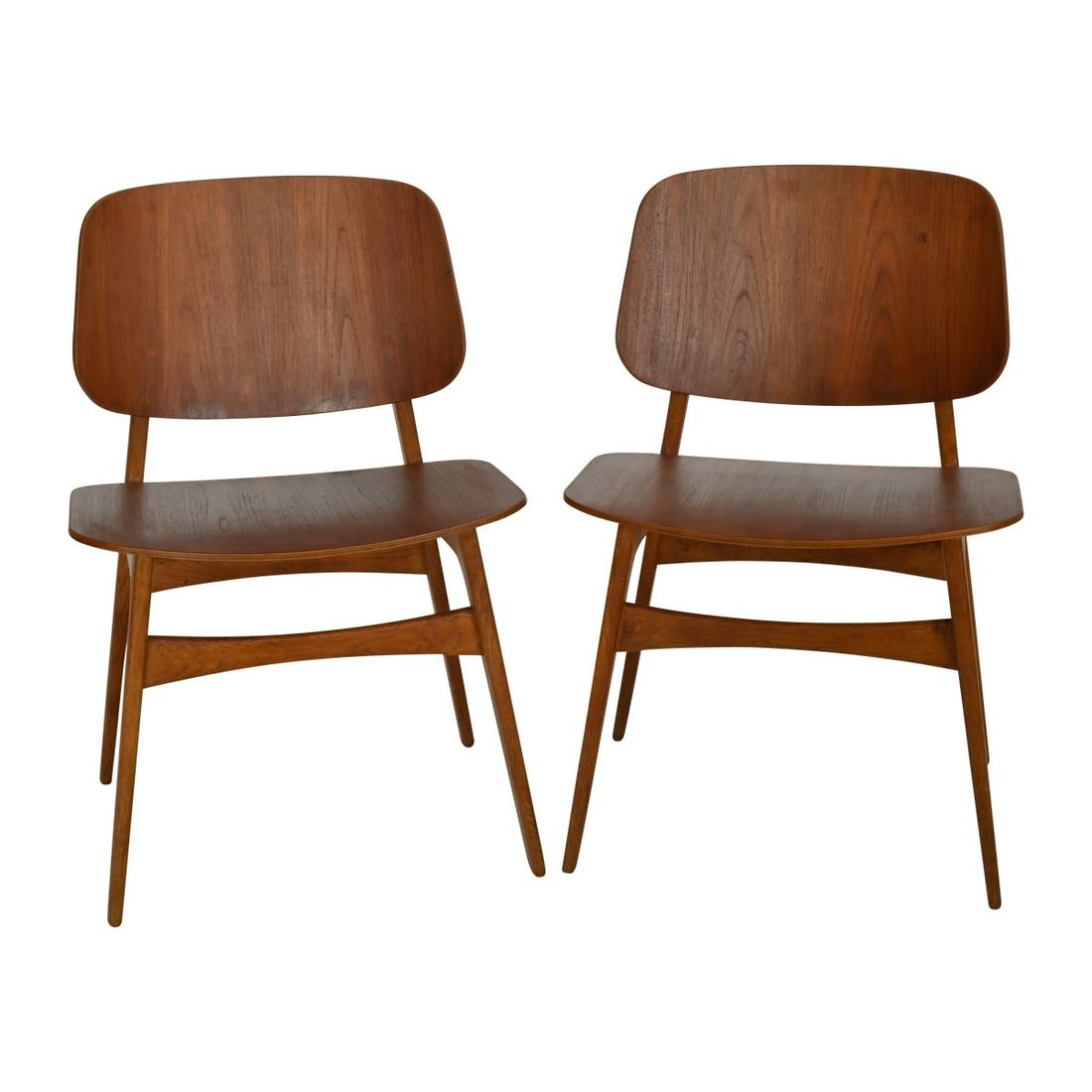 Pair of Danish Mid Century Modern Teak Side Chairs. (1 of 3)