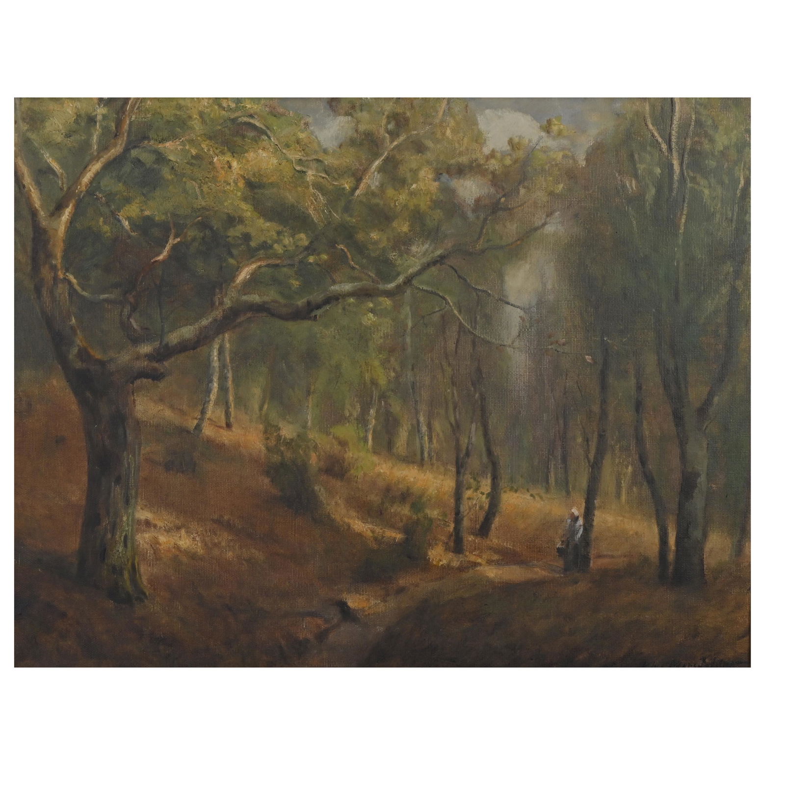Jules Mersfelder, Figure in the Forest, Oil on Canvas (1 of 3)