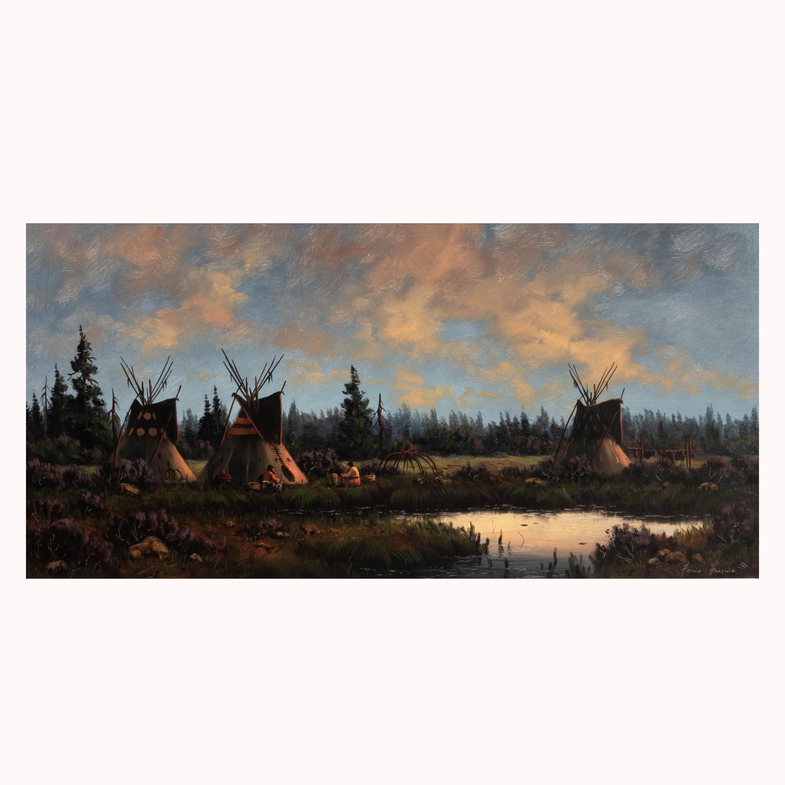 Heinie Hartwig ''Evening Sky'', oil on masonite (1 of 2)