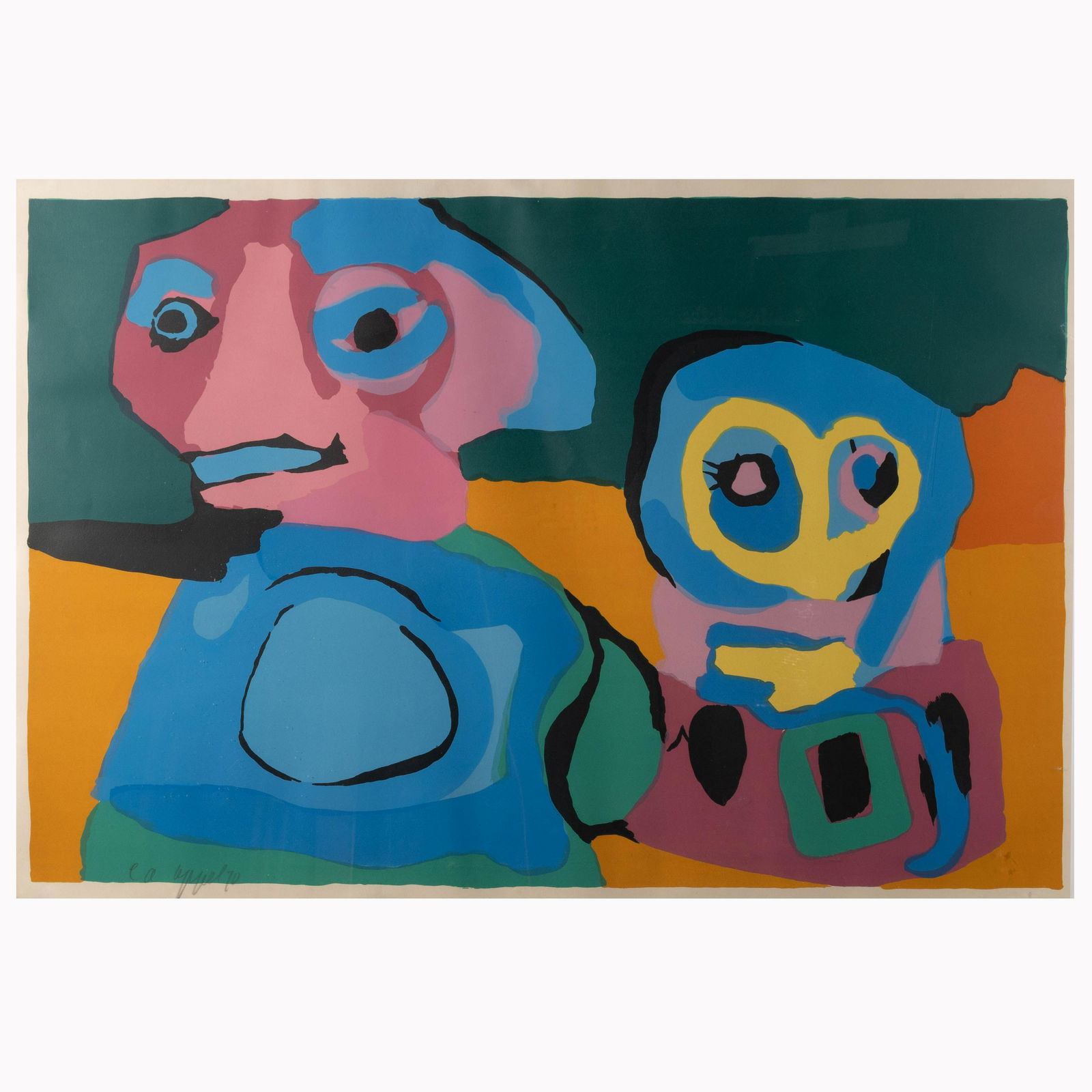 Karel Appel, Figure Composition, lithograph (1 of 5)