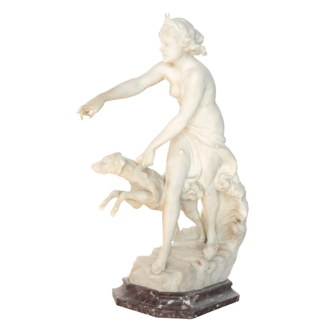 Alfredo Morelli, Bellezza con Cane, Marble Sculpture (1 of 3)