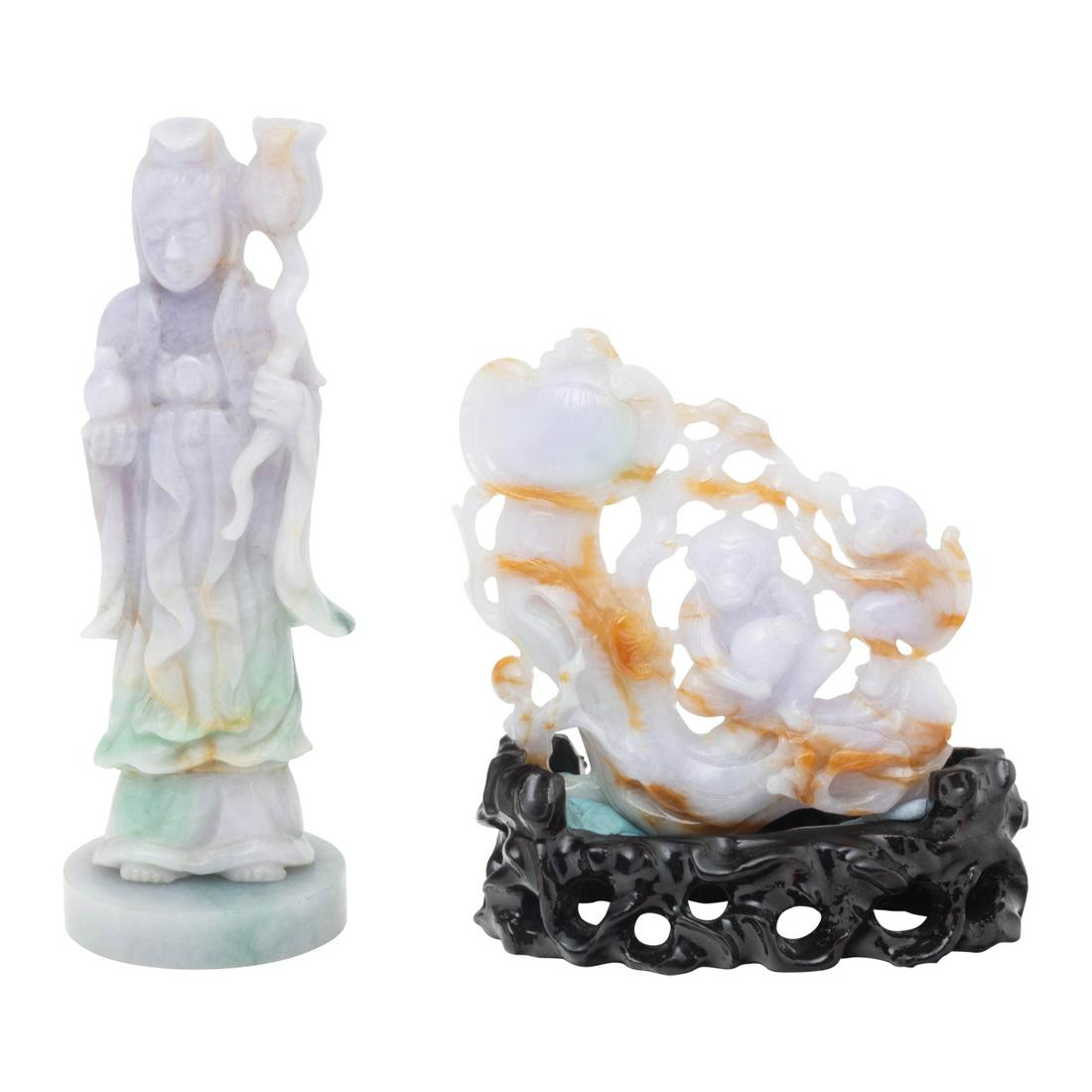 Two Chinese Jade Jadeite Statues (1 of 3)