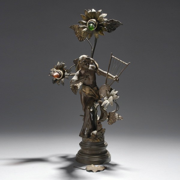 Art Nouveau Style Two Light Fixture: Art Nouveau Style Two Light Fixture {Height 24 1/2 inches}