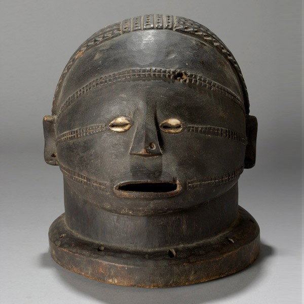 African mask Emerson Woelffer estate: TABWA helmet mask. H = 12 1/2 inches. Provenance: the estate of Emerson Woelffer, Los Angeles.