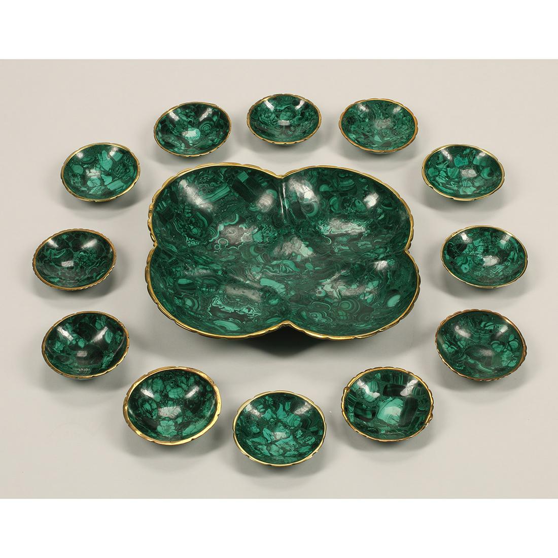 Malachite Nut Dish Set. (1 of 3)