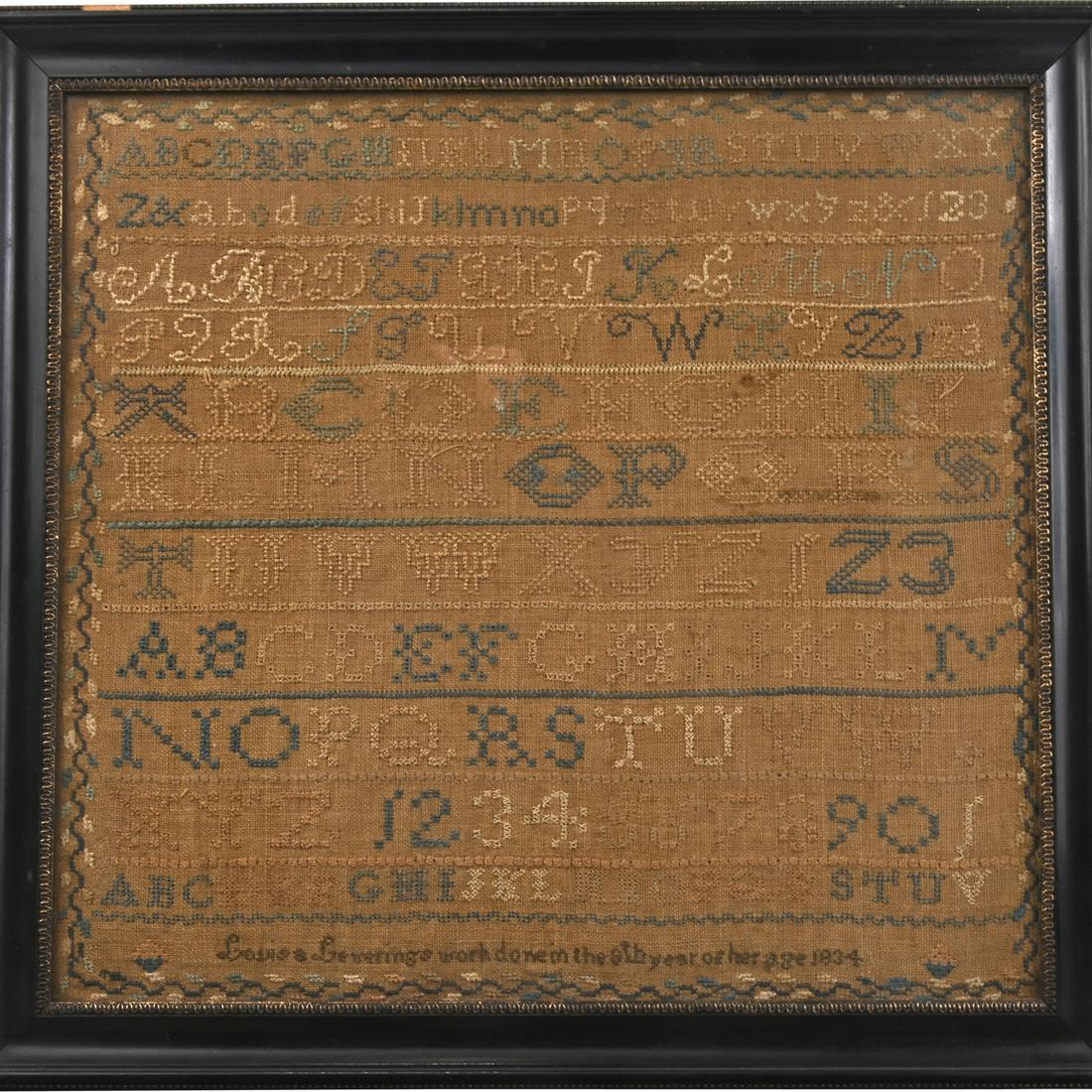 American Needlework Sampler by Louisa Levering. (1 of 3)