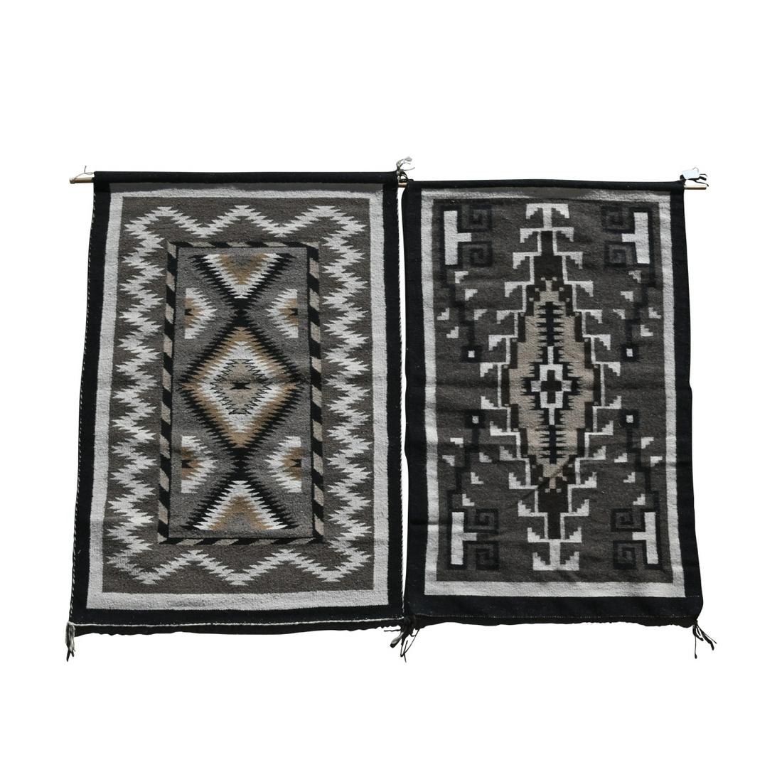 Two Two Grey Hills Navajo Rugs (1 of 3)