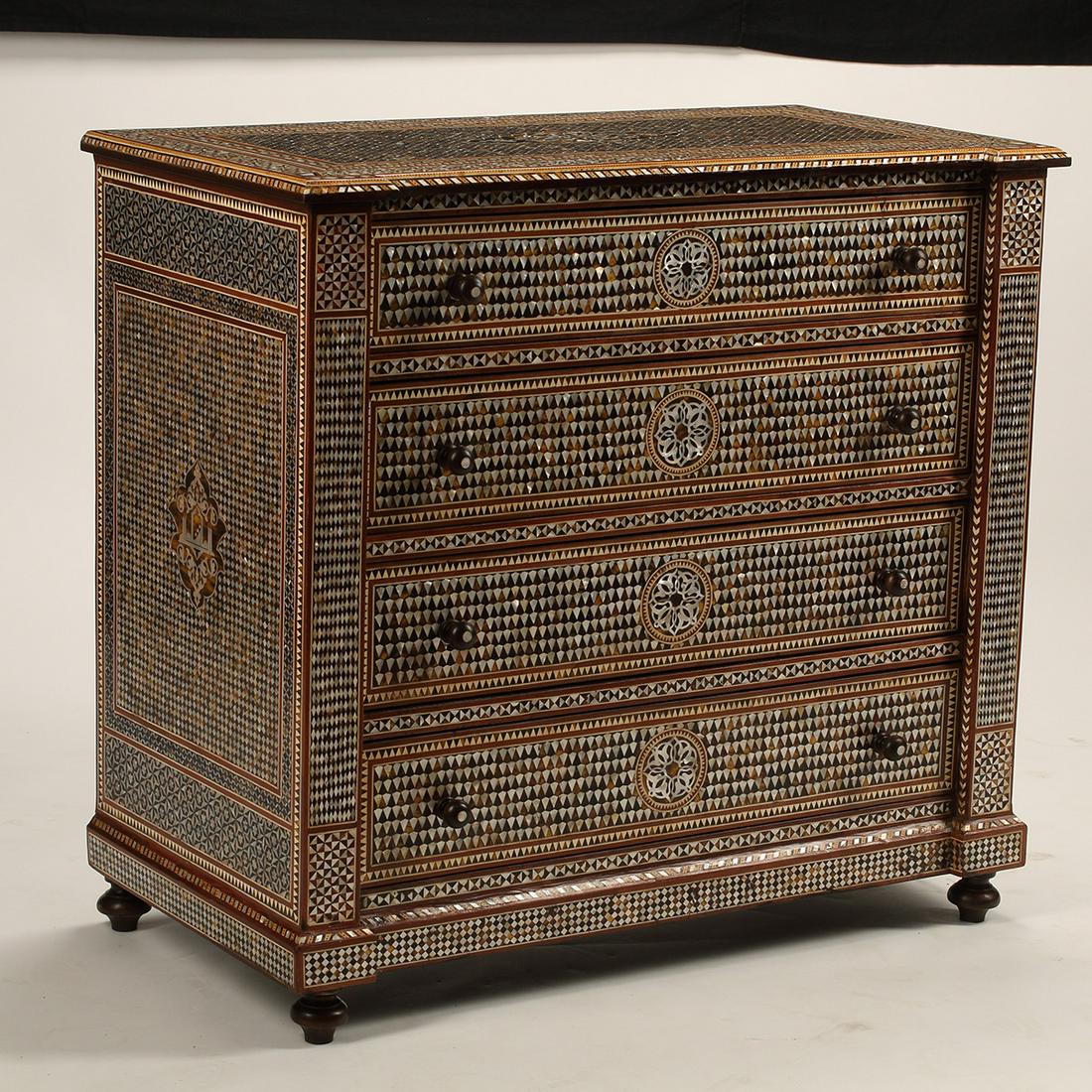 Moorish Style Inlaid Chest of Drawers. (1 of 4)