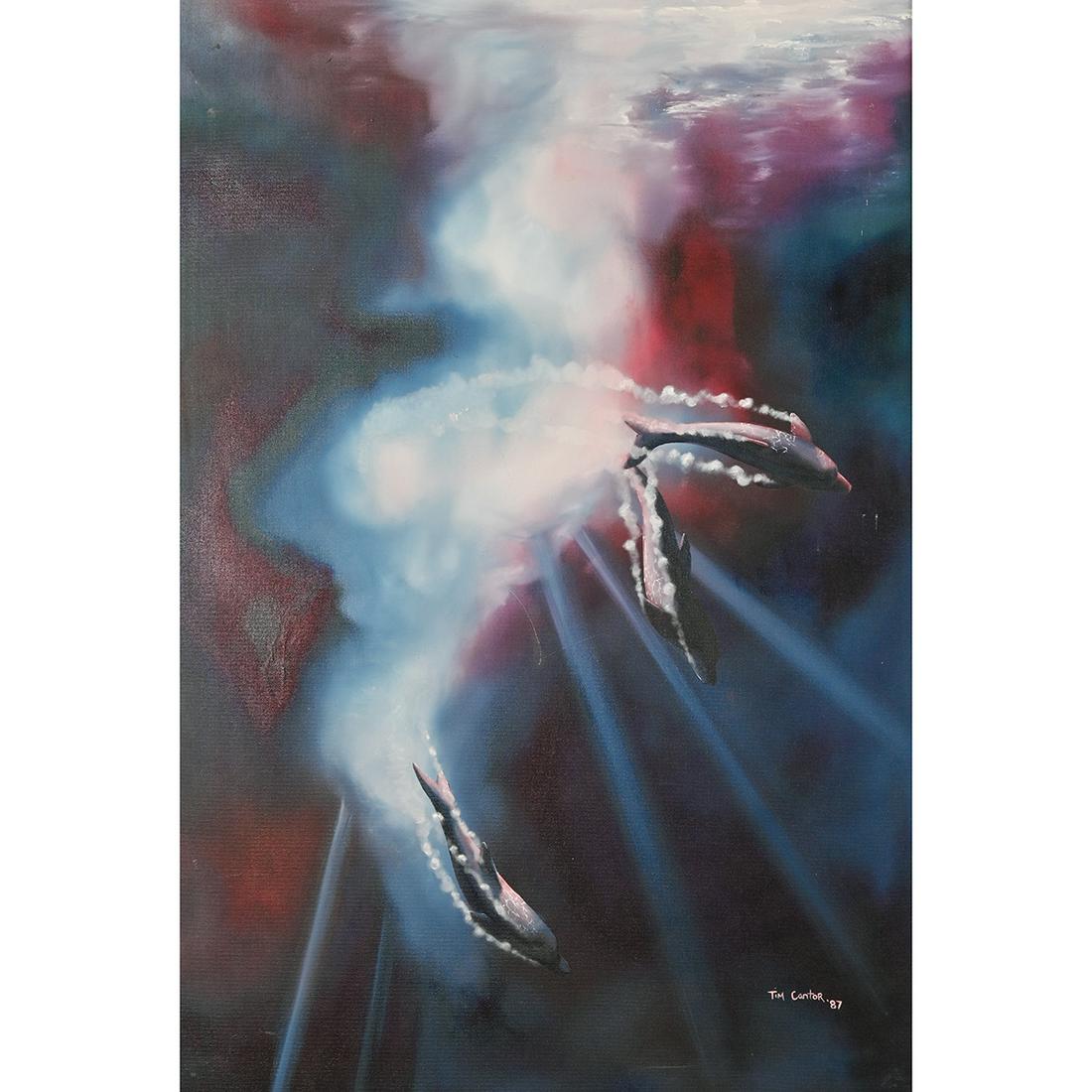 Tim Cantor, Dolphins, oil on canvas (1 of 3)
