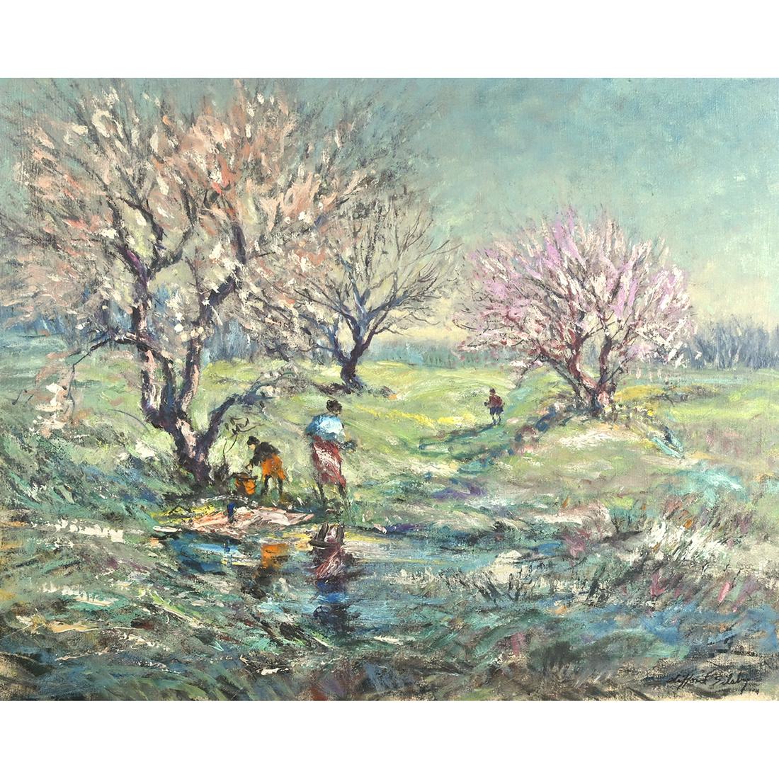 Clifford Silsby, Spring Landscape, Oil on Canvas (1 of 3)