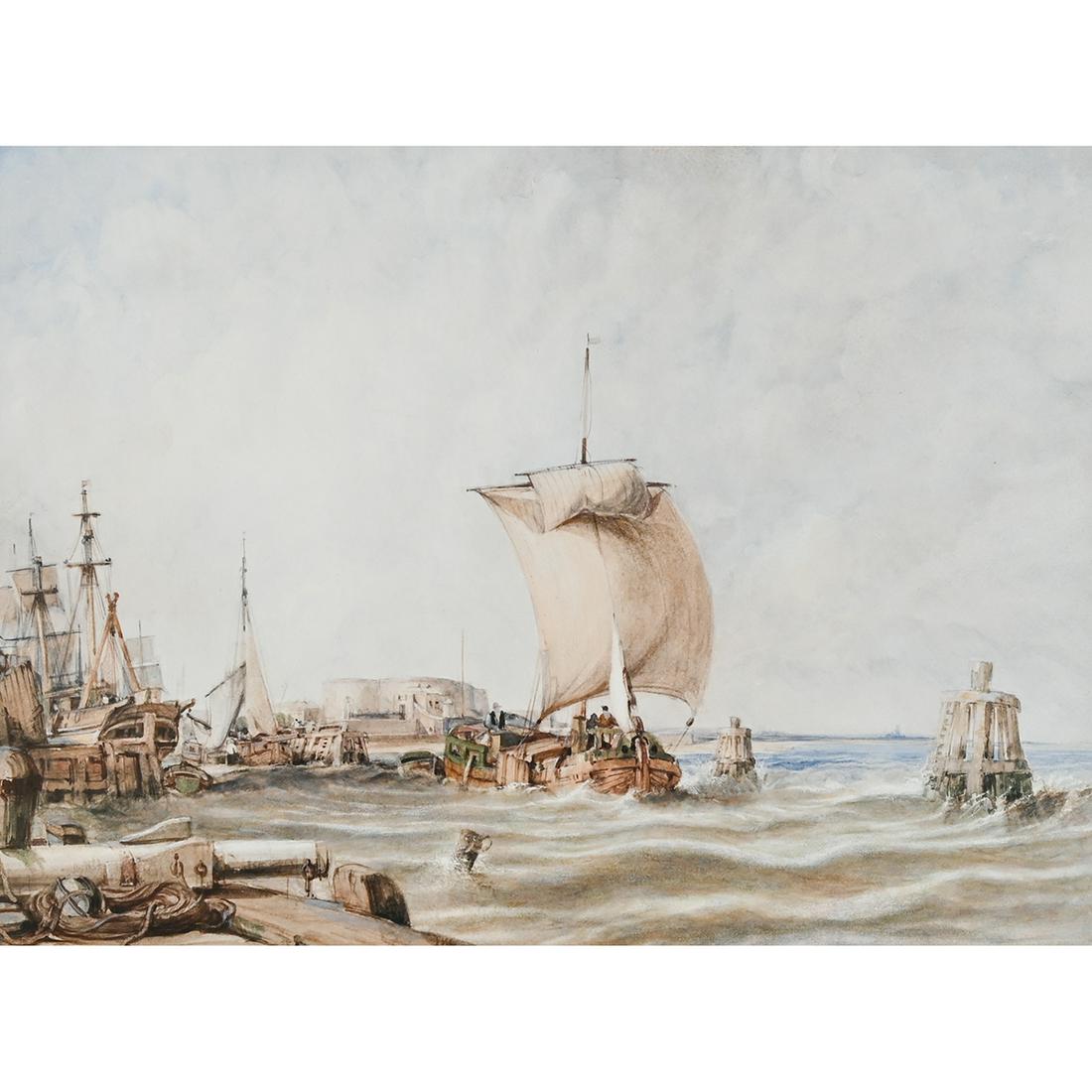 Attributed to Clarkson Stanfield, watercolor (1 of 3)