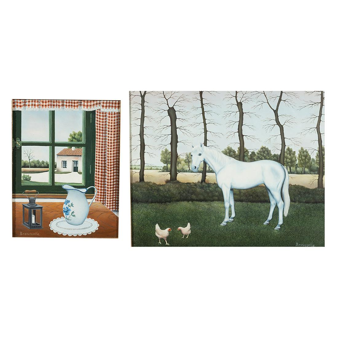 Robert Broussolle, Still Life and Horse, Oils on Canvas (1 of 5)