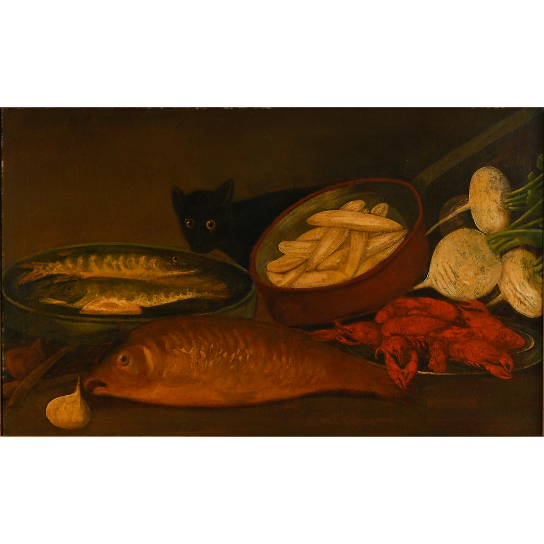 Continental School (19th Century), Cat and Fish (1 of 3)