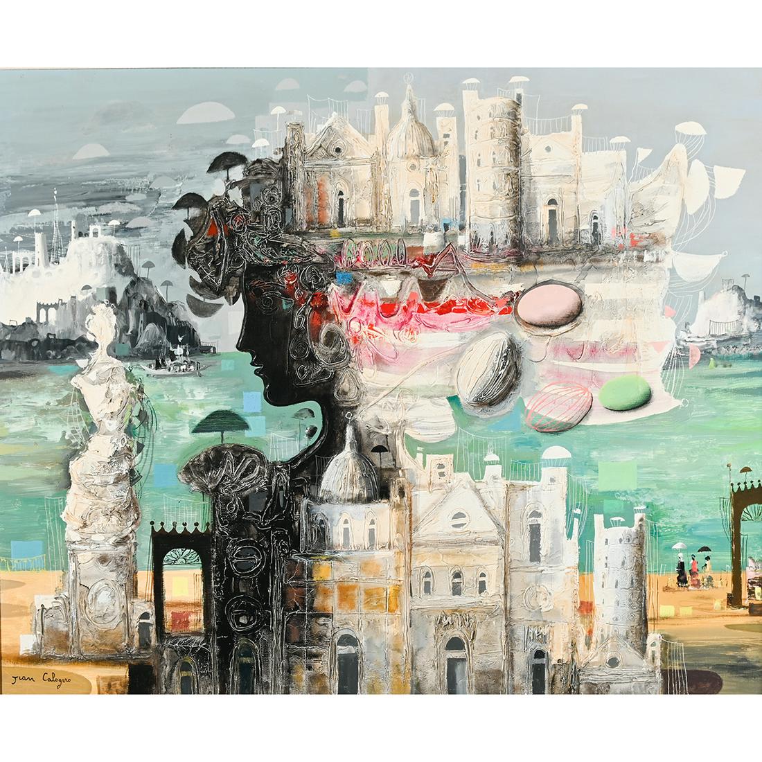 Jean Calogero, Architectural Fantasy, oil on canvas (1 of 3)