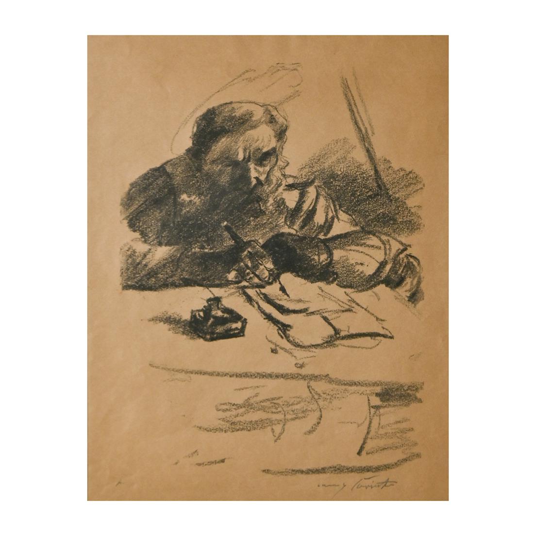 Lovis Corinth, Portrait of a Man, charcoal on paper (1 of 3)