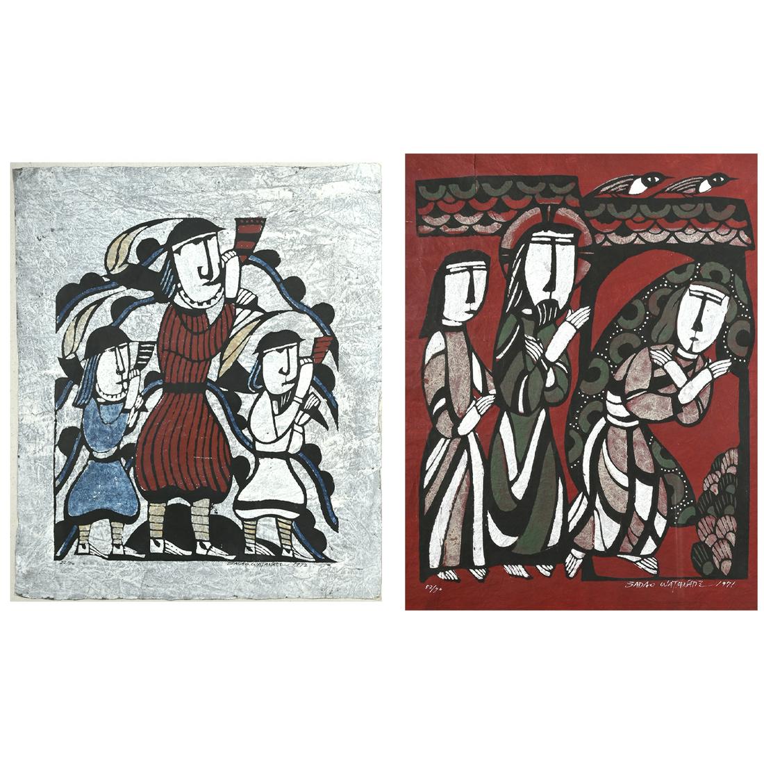 Sadao Watanabe, Two Woodblocks Prints (1 of 6)