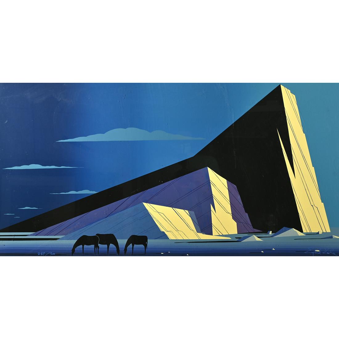 Eyvind Earle, Horses on Bluff (1 of 3)