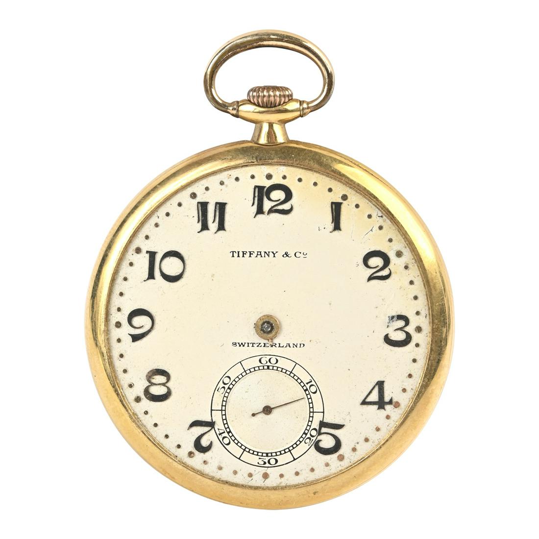 Tiffany & Co. 18k Yellow Gold Open Face Pocket Watch. (1 of 3)