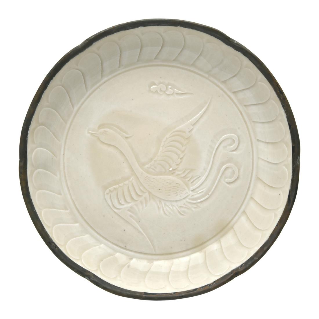 Chinese Ding Type Carved Foliate Dish (1 of 3)