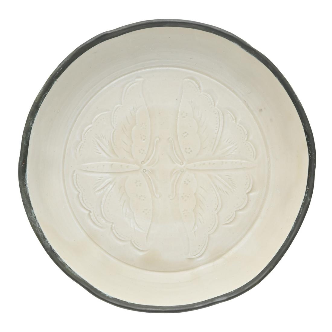 Chinese Ding Type Carved 'Phoenix' Foliate Dish (1 of 3)