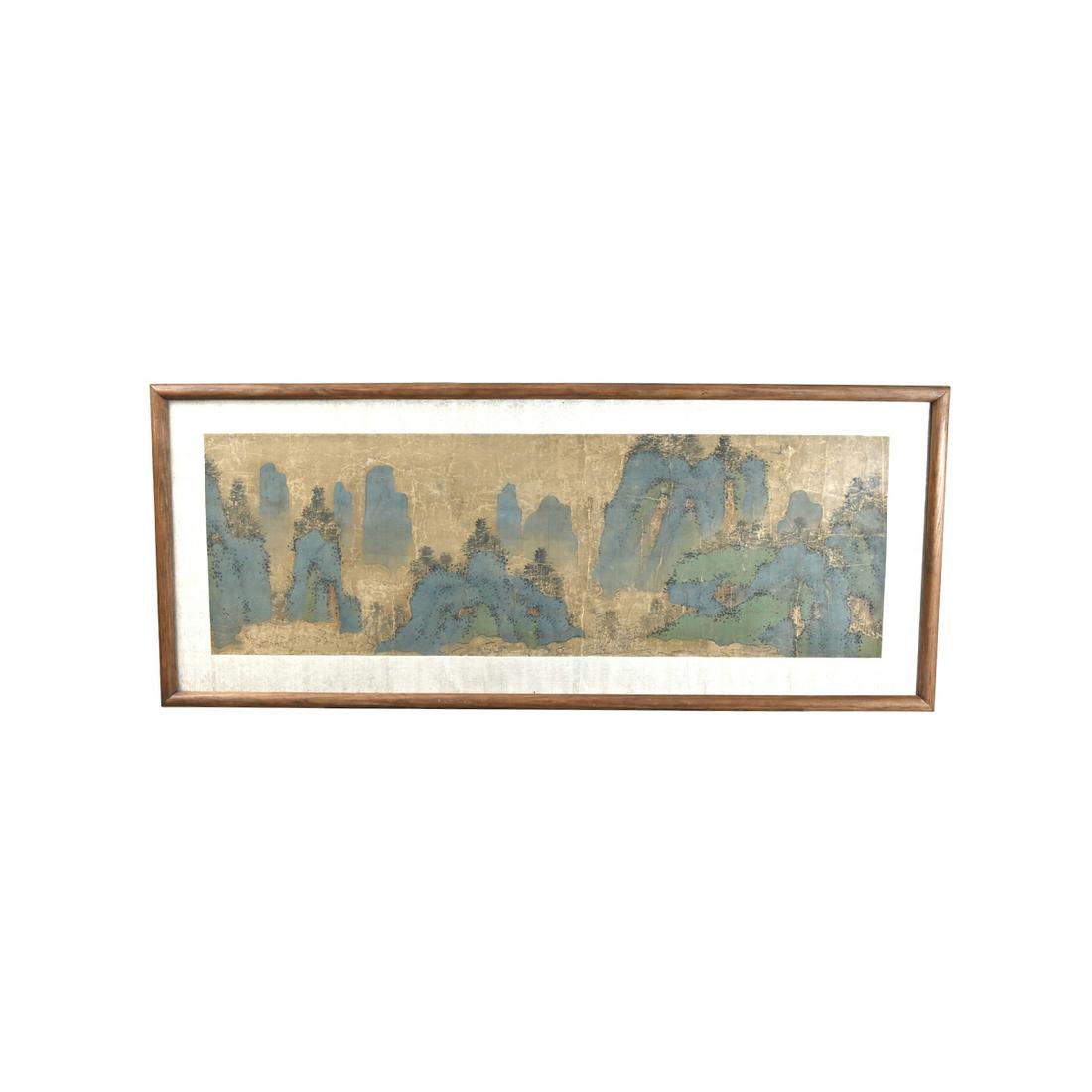 A Framed Chinese Mountain Landscape by Anonymous Artist (1 of 2)