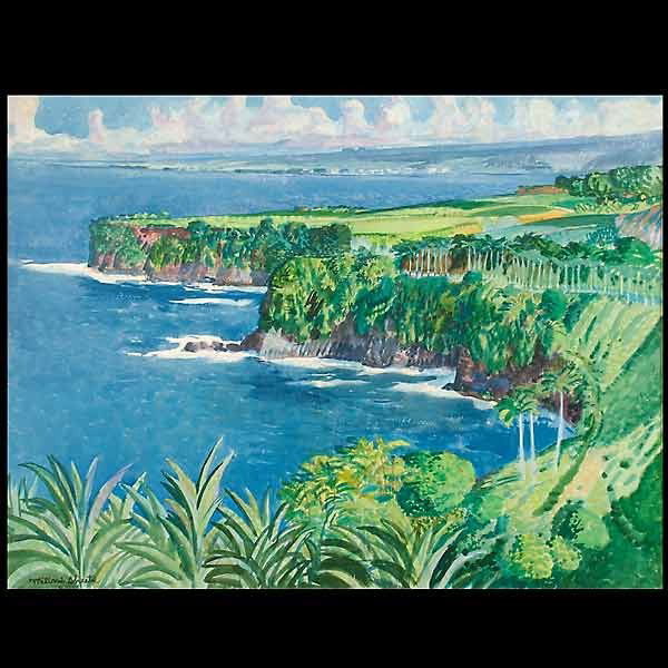 Millard Sheets. "North Shore of Kauai" Watercolor: MILLARD OWEN SHEETS (American, 1907-1989) North Shore of Kauai Watercolor on paper, 1951 Sight: 22 x 29 1/2 inches Signed and dated lower left Excellent condition. Framed and glazed; not examined out