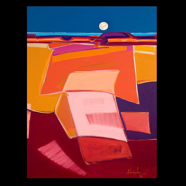 DAN NAMINGHA "View from studio" 1978. Acrylic: DAN NAMINGHA (Native American, b. 1950) "View from Studio" 1978 Acrylic on canvas 50 x 38 inches Signed and dated lower right Very good condition
