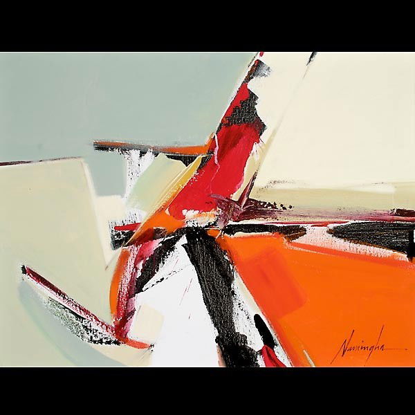 DAN NAMINGHA. "Eagles Flight" 1978. Acrylic: DAN NAMINGHA. (Native American, b. 1950) "Eagles Flight" 1978. Acrylic on canvas. 17 1/2 x 23 3/4 inches. Signed lower right. Information tag verso. Very good condition. Framed. Not examined out of fr