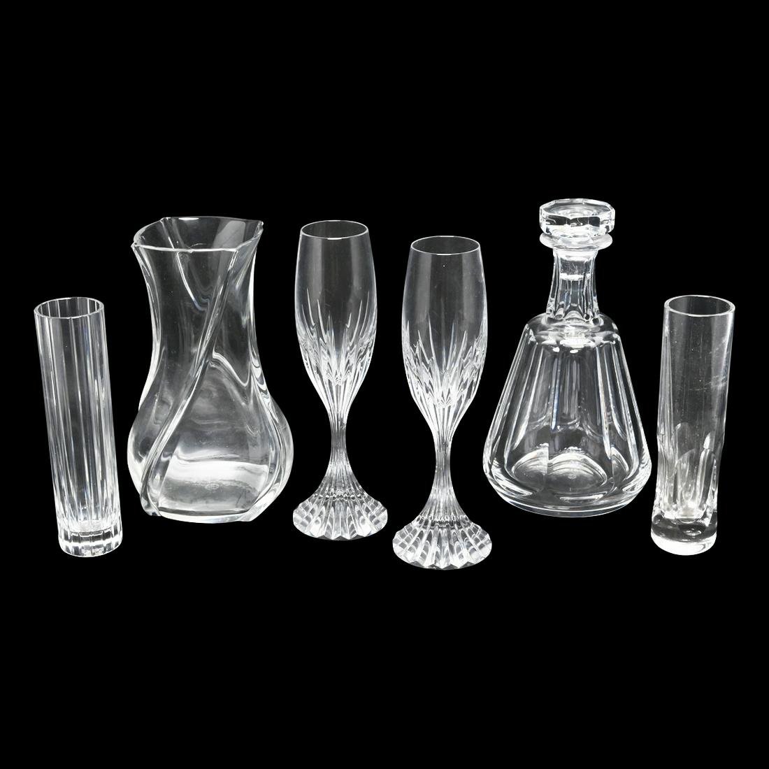 Six Baccarat Crystal Items Including Vases and Decanter (1 of 3)