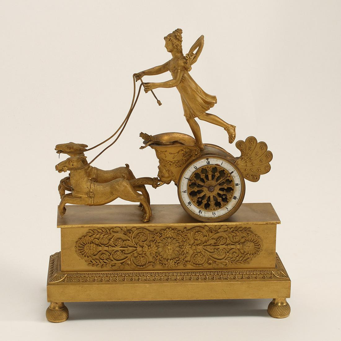 19th Century French Empire Dore Bronze Chariot Clock (1 of 4)