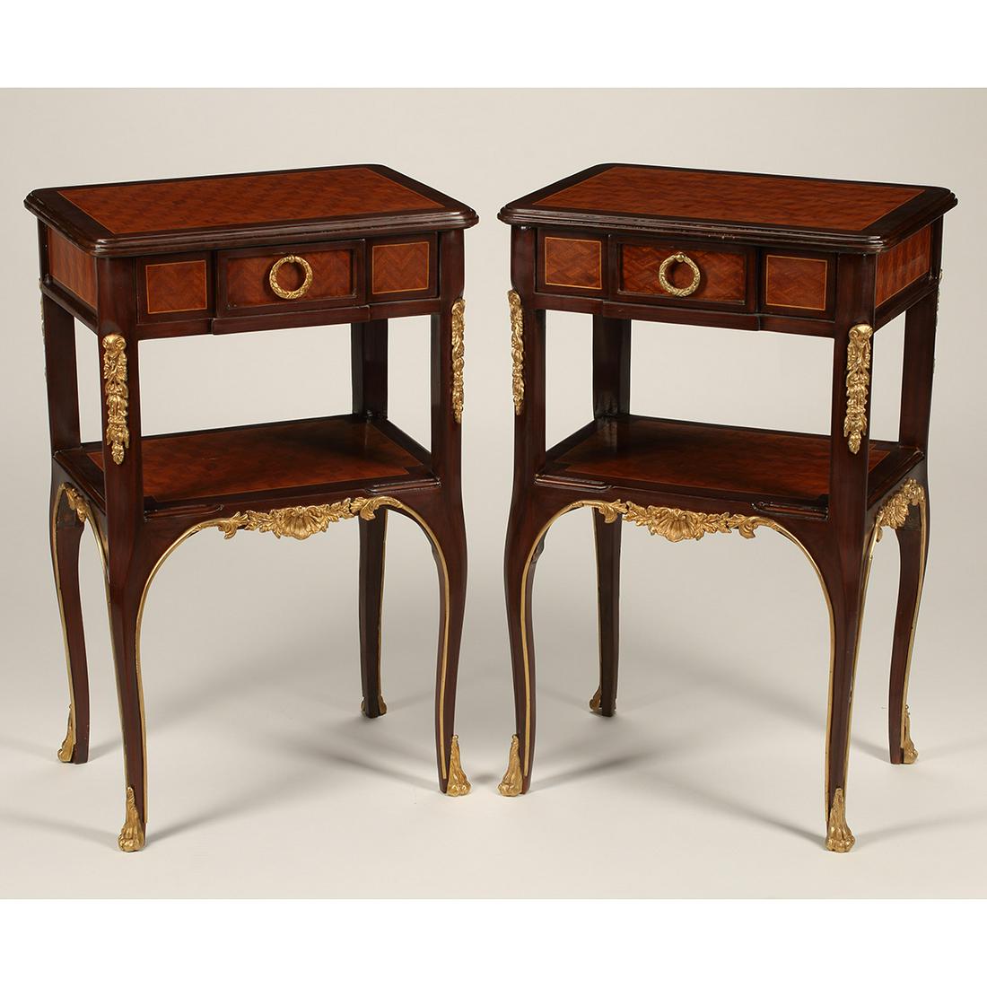 Pair of French Transitional Marquetry Nightstands (1 of 3)
