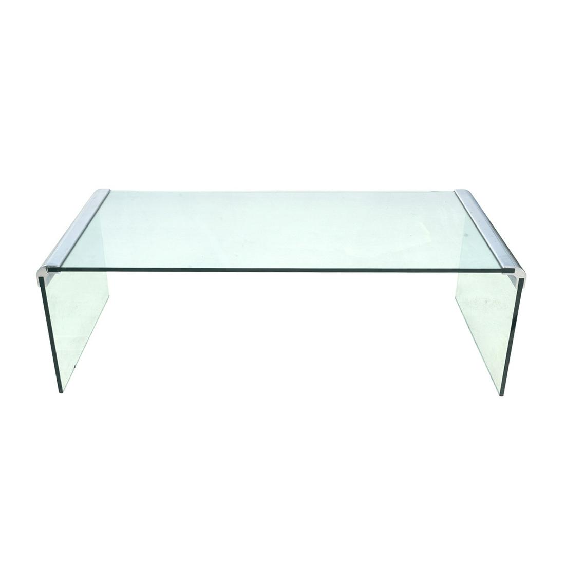 Rosen for Pace Glass and Chrome Waterfall Low Table (1 of 2)