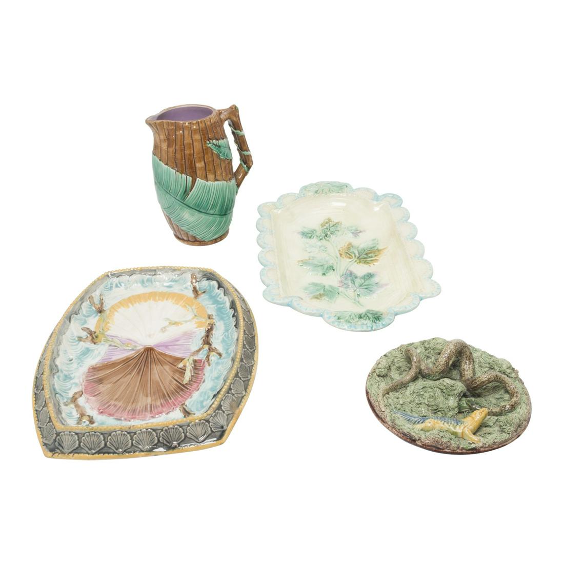 Four Majolica Pottery Articles (1 of 3)