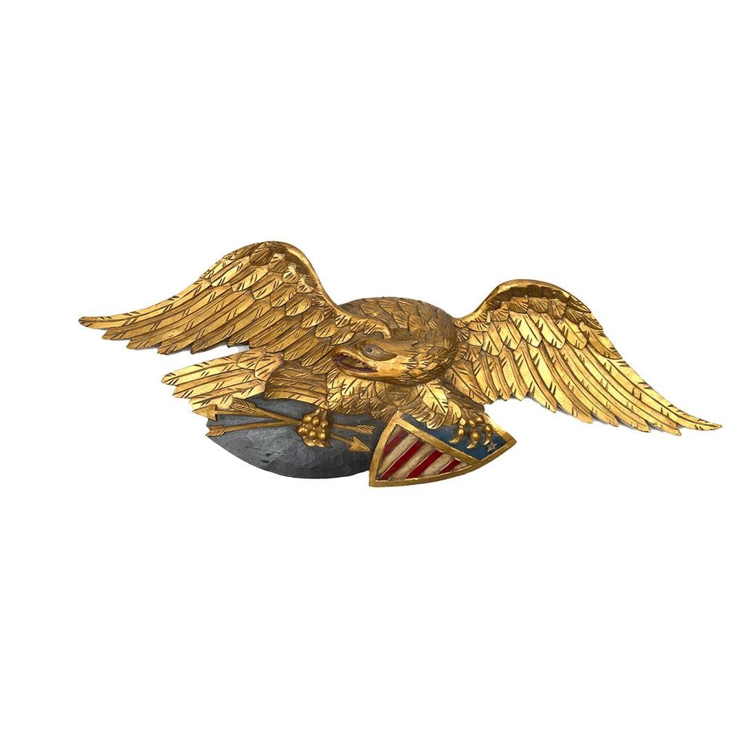 Carved & Painted Wood American Eagle Decoration (1 of 3)