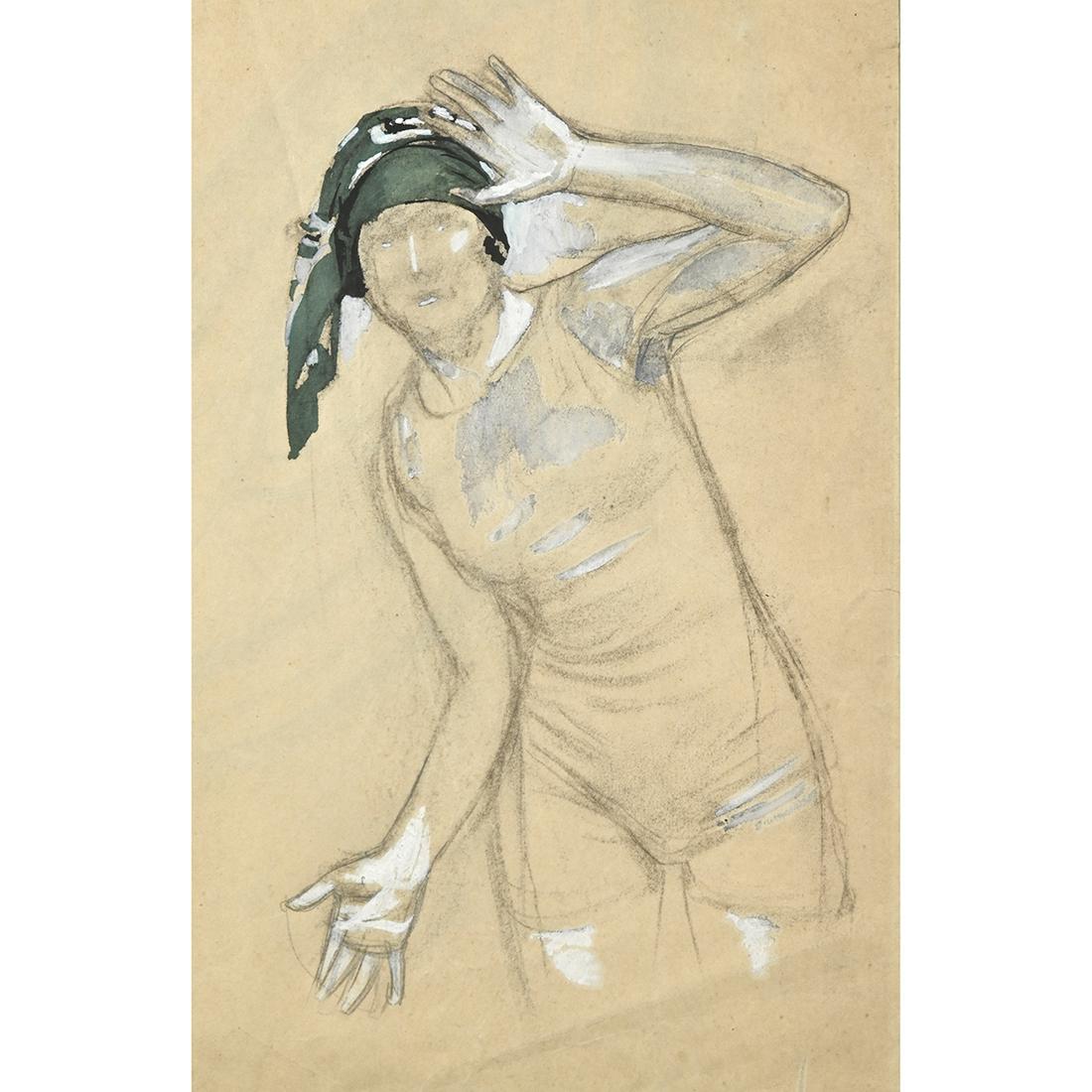 American School, mixed media on paper (1 of 3)