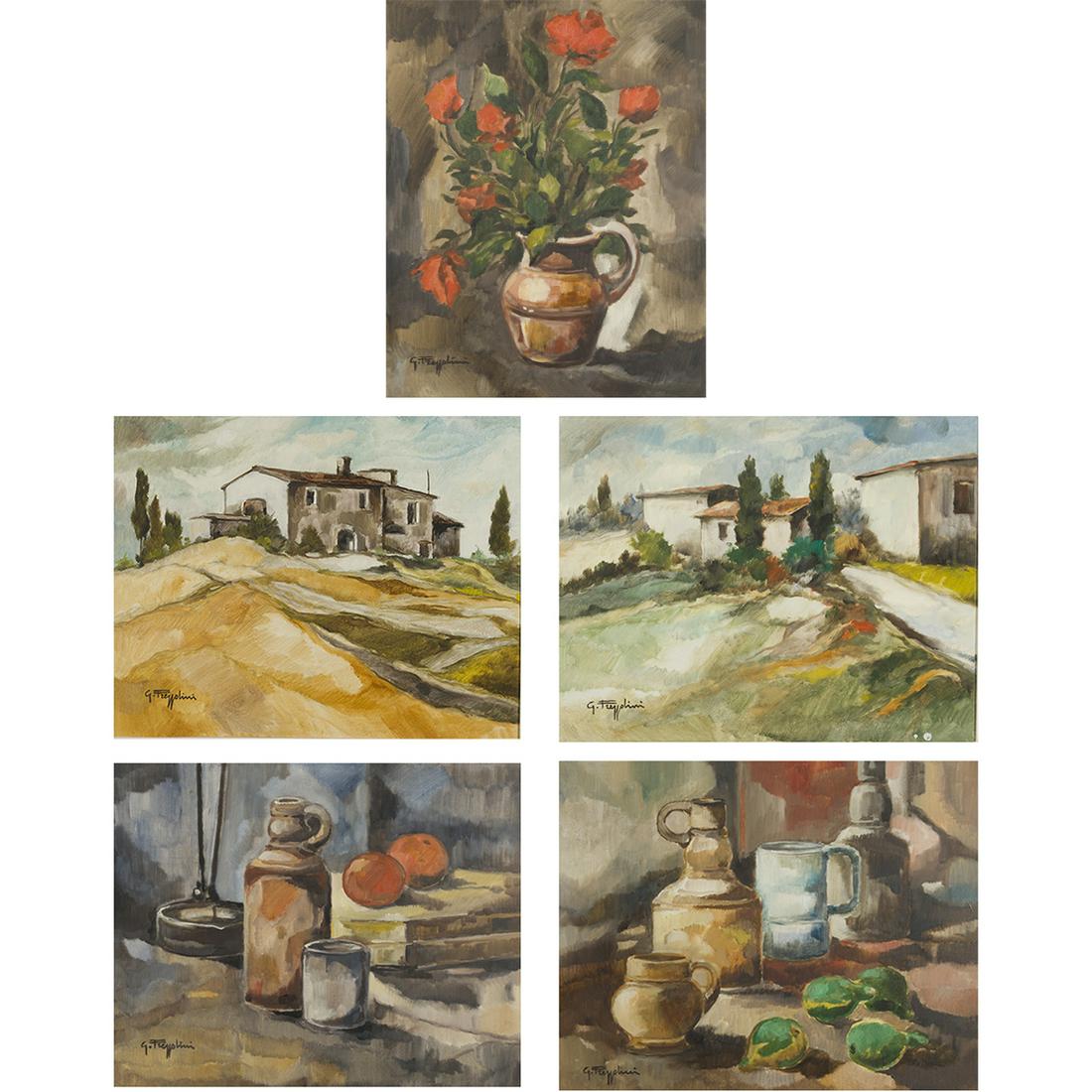 Gianfranco Frezzolini, Lot of Five Oils on Canvas (1 of 7)