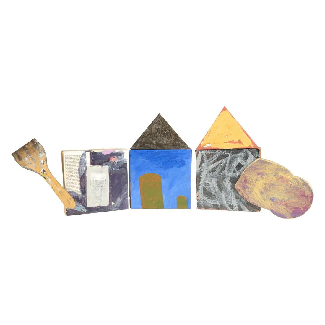 Attributed to Toshiyasu Ohi, three mixed medias (1 of 3)