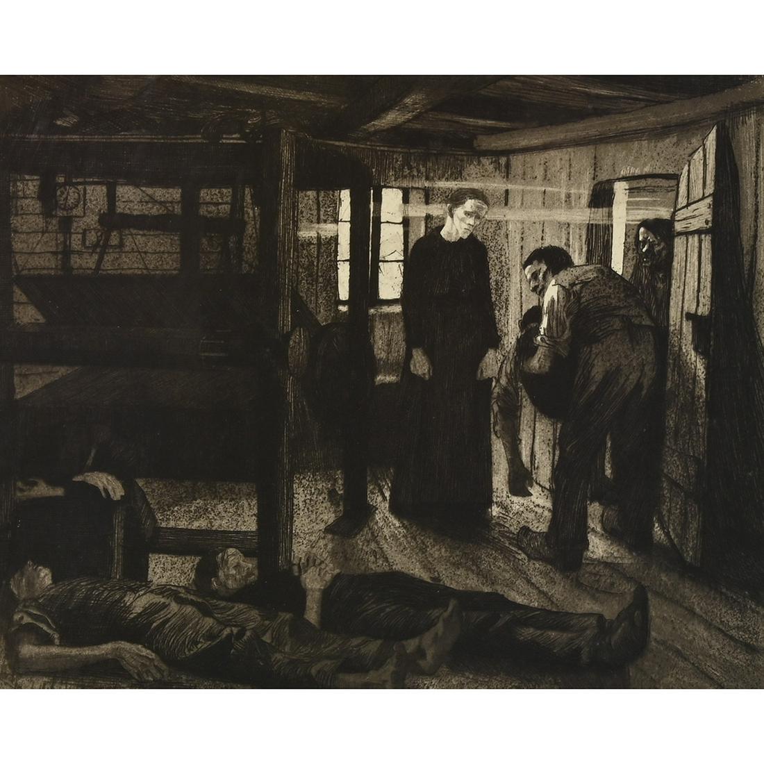 Kathe Kollowitz ''Ende'', 1897, etching and aquatint (1 of 3)