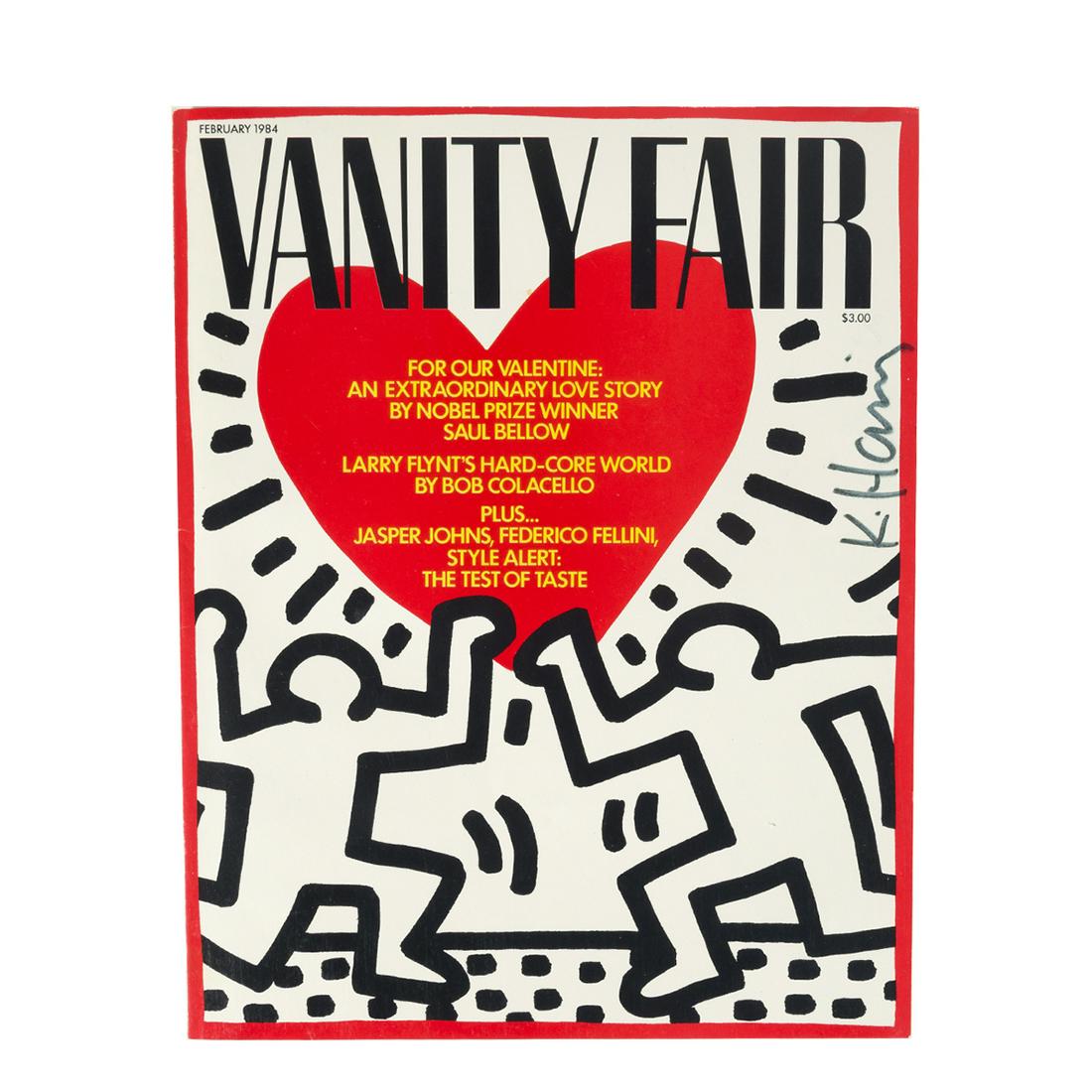 Keith Haring, Vanity Fair, Feb. 1984, with signature (1 of 3)