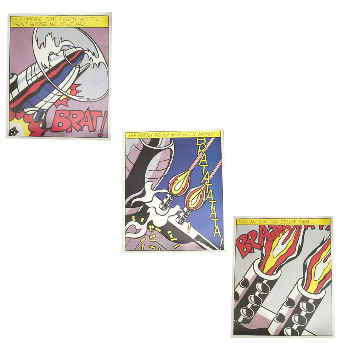 After Roy Lichtenstein, As I Opened Fire, Triptych (1 of 6)