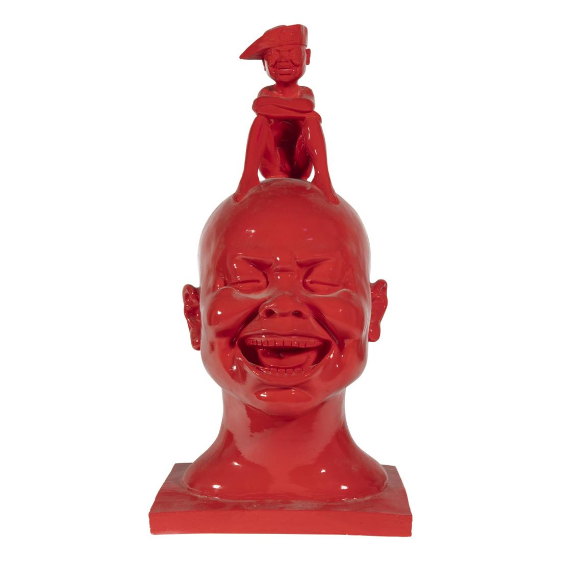 Manner of Yue Minjun, Laughing Man, resin sculpture (1 of 3)
